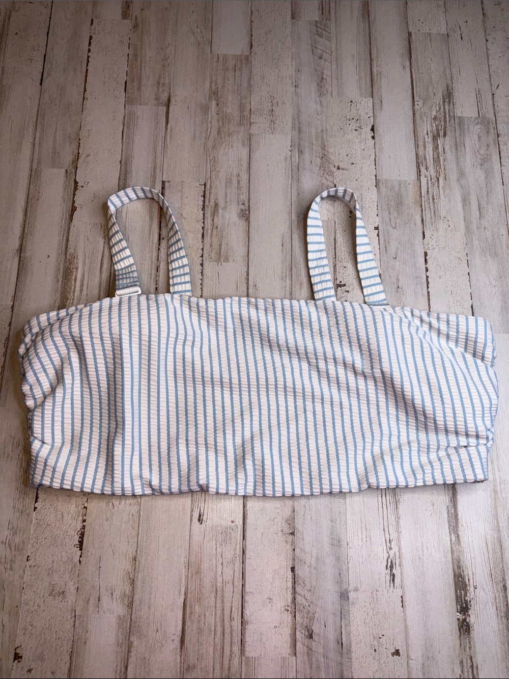 Old Navy Women's Striped Bikini Top Adjustable Straps Blue/White Plus Sz 4X NWT!